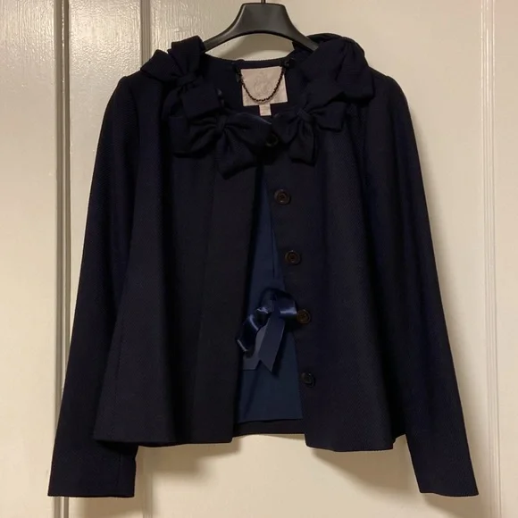 Rebecca Taylor Blazer with Bows - Navy - Size 2 - Picture 4 of 8